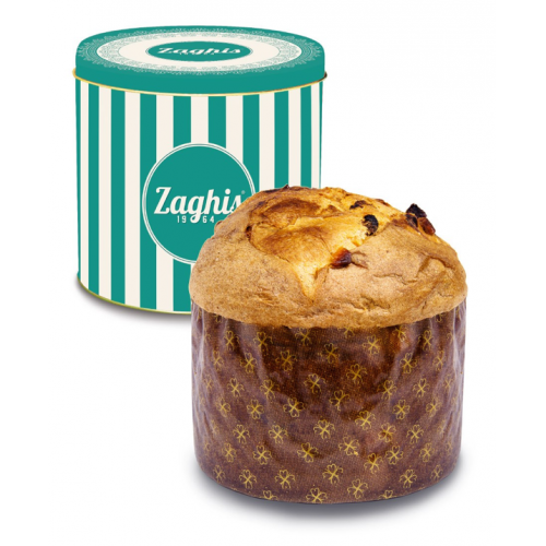 Zaghis Panettone Tradizionale in Latta Alto / Traditional In High Tin Box