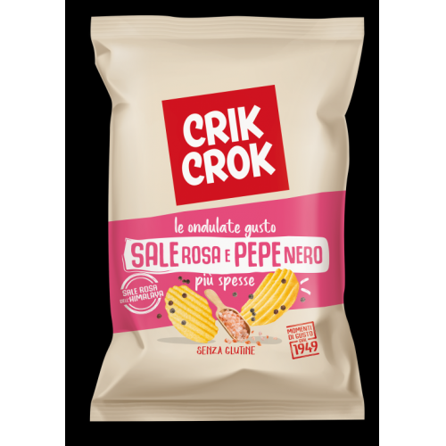 Crik Crok Ondulate Chips Pink Salt & Black Pepper