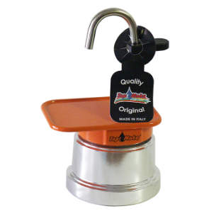 Top Moka Mini Coffee Maker Silver/Orange