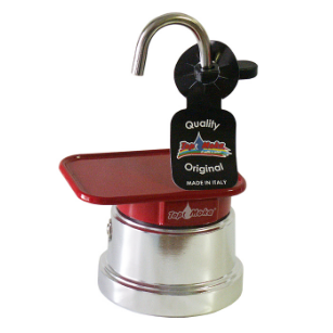Top Moka Mini Coffee Maker Silver/Red