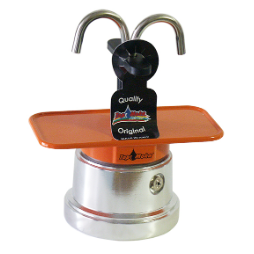 Top Moka Mini Coffee Maker Silver/Orange