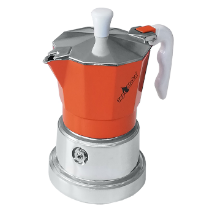 Top Moka Top Coffee Maker SIlver/Orange
