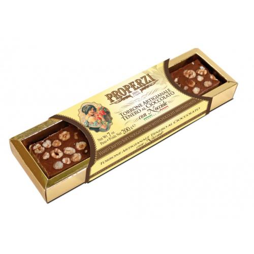Properzi Torrone Artigianale Tenero al Cioccolato con Nocciole