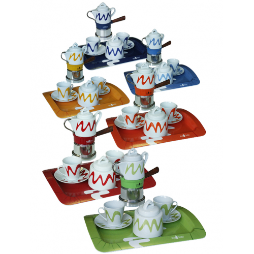 Top Moka Goccia Coffee Maker + Serving Set for Two