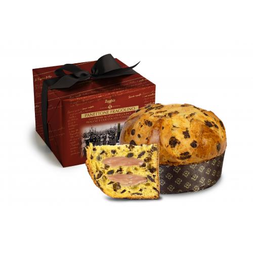 Zaghis Panettone Dark Chocolate Chips & Strawberries w/Fragolino Wine Bottega