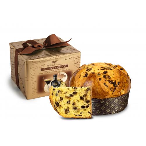 Zaghis Panettone Caramel & Chocolate Chips w/Gin, Coffee & Ginseng Bottega
